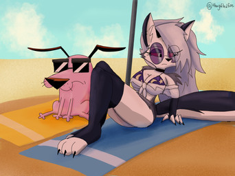 Rating: s
ID: 5769757
Date: 2025-08-10 15:12:24 -0400
Status: active
Score: 62
anthro beach beach_towel canid canid_demon canine canis cartoon_network courage_the_cowardly_dog courage_the_cowardly_dog_(character) crossover demon domestic_dog duo eyewear female hellaverse hellhound helluva_boss hi_res loona_(helluva_boss) male mammal mythological_canine mythological_creature mythology pink_body red_sclera sunglasses thegiftedfire towel post #5769757