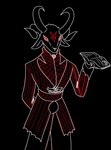Rating: s
ID: 3926148
Date: 2023-03-12 15:33:00 -0400
Status: active
Score: 15
4_horns anthro black_body black_eyes black_fur book bovid caprine caprine_demon clothing curved_horn demon fluffy fur hand_behind_back holding_book holding_object horn looking_at_viewer male mammal multi_horn nastyfr occult_symbol outline pentagram pentagram_clothing red_sclera solo suit symbol vanta_(protolady) vantablack_fur well_dressed white_outline post #3926148