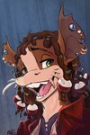 Rating: s
ID: 4693209
Date: 2024-04-01 14:13:17 -0400
Status: active
Score: 3
2024 2:3 animancer bust_portrait catfish clothing coat fish gauged_ear_ring green_eyes hi_res mammal marine mouse murid murine portrait rat red_clothing red_coat red_topwear rodent sandy_(disambiguation) smile topwear post #4693209