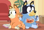 Rating: s
ID: 5612703
Date: 2025-05-31 22:42:06 -0400
Status: active
Score: 82
annoyed anthro australian_cattle_dog bandit_heeler beverage beverage_can black_body black_fur blue_body blue_fur bluey_(series) book brown_body brown_fur canid canine canis cattledog cellphone cheese_dust cheese_puffs chilli_heeler dm29 domestic_dog duo eating eating_food electronics facial_markings female fur glaring_at_another gloves_(marking) head_markings herding_dog leg_markings looking_back male mammal markings mask_(marking) on_ground orange_body orange_fur pastoral_dog phone smartphone socks_(marking) soda tan_body tan_fur underpaw unimpressed post #5612703
