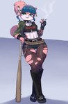 Rating: s
ID: 5019224
Date: 2024-08-30 09:09:22 -0400
Status: active
Score: 31
2024 absurd_res aged_up anthro baseball_bat bat_(object) black_boots black_clothing black_collar black_footwear black_shirt black_topwear blue_eyes blue_hair boots bottomwear breasts cigarette cleavage clothed clothing collar combat_boots ear_piercing ear_ring facial_piercing female fishnet_clothing fishnet_legwear fishnet_tights footwear fur green_clothing green_jacket green_topwear hair hi_res hotpants jacket jewelry knee_boots knee_highs legwear looking_at_viewer mammal medium_breasts mr-shin necklace nose_piercing nose_ring piercing pink_body pink_fur pink_hair ponytail ring_piercing rodent sciurid septum_piercing septum_ring shirt shoes shorts solo spiked_boots spiked_clothing spiked_collar spiked_footwear spikes text text_on_clothing text_on_shirt text_on_topwear thick_thighs thigh_gap tights topwear torn_clothing torn_legwear torn_tights tree_squirrel twiggy_(mr-shin) post #5019224