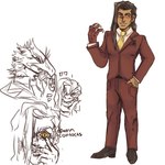 Rating: s
ID: 5233715
Date: 2024-12-09 22:17:39 -0500
Status: active
Score: 11
1:1 anthro beef black_and_white black_hair bodily_fluids boysiinberry business_suit claws clothed clothing contact_lenses dinosaur dinosquad dromaeosaurid drooling eating feathered_dinosaur feathered_scalie feathers food hair hand_in_pocket highlights_(coloring) human long_hair male mammal meat mid_transformation monochrome necktie pockets prehistoric_species pupils red_body red_scales reptile reverse_transformation saliva scales scalie sharp_teeth simple_background sketchy slit_pupils solo steak steak_in_mouth suit teeth theropod transformation velociraptor victor_veloci white_background yellow_eyes post #5233715