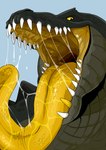 Rating: s
ID: 4460360
Date: 2023-12-08 13:23:39 -0500
Status: active
Score: 48
absurd_res ambiguous_gender blue_background bodily_fluids crocodile crocodilian feral glistening glistening_eyes green_body green_scales hi_res imperatorcaesar looking_at_viewer mouth_shot open_mouth reptile saliva saliva_on_tongue saliva_string scales scalie simple_background solo teeth tongue yellow_eyes yellow_insides yellow_tongue post #4460360