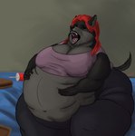Rating: s
ID: 4991569
Date: 2024-08-17 09:36:31 -0400
Status: active
Score: 10
anthro canid canine canis chubby_cheeks double_chin female hi_res mammal obese obese_anthro obese_female open_mouth osiol overweight overweight_anthro overweight_female solo stuffing_(food) wolf yawn post #4991569