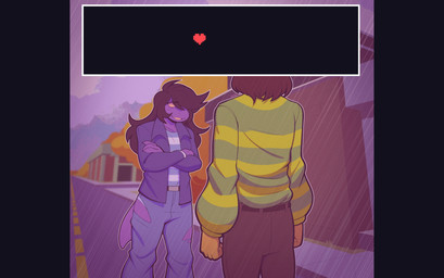 Rating: s
ID: 5707025
Date: 2025-07-13 20:27:11 -0400
Status: active
Score: 74
2025 ambiguous_gender ambiguous_human anthro belt bottomwear brown_hair building clothed clothed_ambiguous clothed_anthro clothed_female clothed_human clothing conditional_dnp crossed_arms deltarune denim denim_bottomwear denim_clothing detailed_background digital_drawing_(artwork) digital_media_(artwork) duo eye_through_hair eyebrow_through_hair eyebrows faceless_character faceless_human female female_anthro freckles green_clothing green_topwear hair heart_symbol hi_res human jeans kris_(deltarune) looking_at_another mammal monster nonbinary_(lore) outside pants pattern_clothing pattern_shirt pattern_sweater pattern_topwear pillarbox plant purple_body purple_clothing purple_tail purple_topwear raining scalie shirt smile street striped_clothing striped_shirt striped_sweater striped_topwear stripes susie_(deltarune) sweater tail topwear torn_bottomwear torn_clothing torn_jeans torn_pants translucent translucent_hair tree undertale undertale_(series) welwraith yellow_clothing yellow_topwear post #5707025