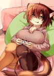 Rating: s
ID: 2213913
Date: 2020-04-12 19:15:56 -0400
Status: active
Score: 117
5_fingers anthro arms_bent bean_bag bed bedroom bent_legs big_breasts blush bottomwear breasts brown_body brown_eyes brown_fur brown_hair butt calico_cat chest_tuft clothed clothing controller cord cute_fangs detailed_background domestic_cat dualshock dualshock_2 eye_bags eyebrows fangs felid feline felis female female_anthro fingers fully_clothed fur furniture game_controller gaming hair half-closed_eyes hands_together hands_together_elbows_apart hi_res holding_controller holding_game_controller holding_object hoodie inner_ear_fluff inside kagarimachi_ame kemono knock-kneed looking_at_viewer mammal mottled multicolored_body multicolored_ears multicolored_fur multicolored_hair multicolored_tail narrowed_eyes nekotsuki_kohime on_ground piebald planted_legs playing_video_game playstation playstation_2 playstation_controller pupils raised_inner_eyebrows reclining shorts slit_pupils smile solo sony_corporation sony_interactive_entertainment striped_body striped_fur stripes sweater tail tan_body tan_fur teeth third_party_controller tired topwear translucent translucent_hair tuft white_body white_fur wired_controller yellow_eyes post #2213913