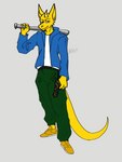 Rating: s
ID: 4102352
Date: 2023-06-10 11:39:23 -0400
Status: active
Score: 1
anthro asherduch baseball_bat bat_(object) belt black_belt bottomwear brown_clothing brown_eyes brown_footwear brown_shoes clothing coat desert_eagle footwear green_bottomwear green_clothing green_pants gun handgun hi_res horn lizard male pants pistol ranged_weapon reptile scalie shirt shoes snake_brando_(snakeparty) snakeparty solo topwear weapon white_clothing white_shirt white_topwear yellow_body yellow_clothing yellow_coat yellow_skin yellow_topwear post #4102352