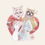 Rating: s
ID: 5587816
Date: 2025-05-21 05:37:45 -0400
Status: pending
Score: 12
anthro arm_&_hammer artist_logo biped blonde_hair choker city cityscape clothing digital_media_(artwork) domestic_cat dress duo eyewear felid feline felis female female/female glasses hair heart_symbol hi_res holding_glass holding_object jewelry logo lucilatte mammal necklace robe round_glasses simple_background wearing_glasses white_background post #5587816