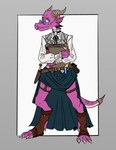 Rating: s
ID: 5603075
Date: 2025-05-27 19:55:25 -0400
Status: active
Score: 6
2025 2_horns 4_toes 4chan_anon 5_fingers accessory ambiguous_gender anthro belt black_bottomwear black_clothing black_necktie black_skirt blue_eyes book boots border bottomwear brown_belt brown_boots brown_clothing brown_footwear clothed clothing coat color_edit colored dagger digital_media_(artwork) digitigrade eyebrows eyewear feet female_(lore) fingers footwear front_view full-length_portrait fully_clothed furgonomics garter_straps glasses grey_border grey_clothing grey_coat grey_topwear hi_res holding_book holding_object horn horn_jewelry horn_ring jewelry kobold looking_at_viewer melee_weapon mouth_closed multicolored_body multicolored_scales necktie portrait pouch_(clothing) pupils purple_body purple_scales ring_(jewelry) round_glasses scabbard scales scalie shirt shoes simple_background skirt snout solo standing suit tail tail_accessory tailband talons third-party_edit toeless_boots toeless_footwear toes topwear two_tone_body two_tone_scales ventral_scales weapon wearing_glasses white_background white_body white_clothing white_scales white_shirt white_topwear post #5603075