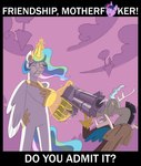 Rating: s
ID: 4697020
Date: 2024-04-03 05:34:13 -0400
Status: active
Score: 33
censored chimera creative_censorship desert_eagle discord_(mlp) draconequus equid equine ethereal_hand female feral friendship_is_magic gor1ck gun handgun hasbro horn magic male mammal my_little_pony mythological_creature mythological_equine mythology pistol princess_celestia_(mlp) profanity quadruped_to_biped ranged_weapon standing twilight_sparkle_(mlp) weapon winged_unicorn wings post #4697020