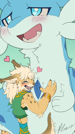 Rating: s
ID: 5143884
Date: 2024-10-27 23:25:25 -0400
Status: active
Score: 67
2024 9:16 ahegao ambiguous_gender anthro blue_body blue_eyes blue_fur blue_markings blush cheek_tuft chillet claws clothed clothing digital_media_(artwork) eyes_closed facial_tuft fangs feral fluffy fur furyraptor23 green_clothing green_shirt green_topwear hair heart_symbol hi_res hug long_body long_hair looking_pleasured male mammal markings mustelid narrowed_eyes open_mouth pal_(species) palworld petting pocketpair saren_(nekomatasaren) shirt signature simple_background size_difference smile standing tail tail_hug tan_body tan_fur teeth tongue topwear tuft post #5143884