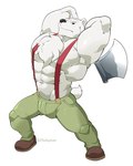 Rating: s
ID: 2791385
Date: 2021-06-18 21:51:44 -0400
Status: active
Score: 75
4:5 abs absurd_res anthro axe bear biceps big_muscles bottomwear bulge clothed clothing felling_axe footwear fur hi_res lumberjack maldu male mammal melee_weapon muscular muscular_anthro muscular_male nintendo pants pecs plant polar_bear rhythm_heaven shoes simple_background solo standing suspenders tree ursine weapon woodcutter_bear post #2791385