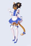 Rating: s
ID: 5574964
Date: 2025-05-15 19:13:56 -0400
Status: active
Score: 15
anthro armwear bell bell_collar black_hair blue_background blue_clothing blue_footwear blue_high_heels clothed clothing collar cristalavi crossdressing domestic_cat dress elbow_gloves eyewear felid feline felis femboy footwear fur garter_straps gesture glasses gloves hair handwear hi_res high_heels legwear leochingu looking_at_viewer maid_uniform male mammal one_eye_closed open_mouth orange_body orange_fur shoes simple_background solo standing thigh_highs uniform waving waving_at_viewer wearing_glasses wink winking_at_viewer post #5574964
