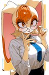 Rating: s
ID: 5650772
Date: 2025-06-18 10:44:45 -0400
Status: active
Score: 80
2025 5_fingers anthro artist_name big_ears black_nose breasts clothed clothing collared_shirt dress_shirt eyelashes eyewear female fingers fruitcrunchi fully_clothed glasses hair hi_res lagomorph leporid long_ears looking_at_viewer mammal mature_female necktie orange_eyes orange_hair rabbit sega shirt short_hair smile solo sonic_the_hedgehog_(series) text topwear twitter_handle vanilla_the_rabbit post #5650772