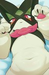 Rating: s
ID: 5655732
Date: 2025-06-20 13:49:26 -0400
Status: active
Score: 31
2025 3_fingers ambiguous_anthro ambiguous_gender anthro bedding bedding_background belly claws colored digital_media_(artwork) felid feline finger_claws fingers frill_(anatomy) front_view fur generation_9_pokemon green_body green_fur half-length_portrait hi_res high-angle_view kemono looking_at_viewer lying mammal mask meowscarada monotone_body monotone_fur navel neck_frill nintendo nude on_back paw_pose pawpads paws pink_pawpads pokemon pokemon_(species) portrait pose pupils red_eyes route_(ronto) shaded slightly_chubby slightly_chubby_ambiguous slightly_chubby_anthro solo post #5655732
