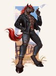 Rating: s
ID: 5659678
Date: 2025-06-22 04:41:49 -0400
Status: active
Score: 12
absurd_res anthro artist_name black_clothing black_jacket black_topwear blue_bottomwear blue_clothing blue_pants blurred_background body_hair bottomwear brown_body cigar clothed clothing equid equine facial_piercing full-length_portrait hair happy_trail hi_res holding_cigar holding_object horse jacket looking_at_viewer male male_anthro mammal marie_merkh mouth_closed muscular muscular_anthro muscular_male narrowed_eyes nose_piercing nose_ring outside pants piercing portrait red_eyes red_hair red_tail ring_piercing septum_piercing septum_ring smoke solo standing tail text topwear torn_bottomwear torn_clothing torn_pants post #5659678