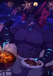 Rating: s
ID: 5455353
Date: 2025-03-25 06:30:58 -0400
Status: active
Score: 16
2_horns 5_fingers abs anthro barbecue beach biceps biped chest_scar citsy_404 claws clothed clothing dragon facial_scar fingers fireworks frill_(anatomy) head_crest head_frill hi_res holding_plate horn humanoid_hands male moon morgus_orville muscular muscular_anthro muscular_male mythological_creature mythological_scalie mythology neck_scar new_year_2025 night palm_tree pecs plant scalie scar sea shorts_only topless tree water post #5455353