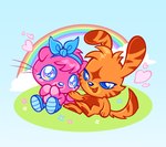 Rating: s
ID: 4747288
Date: 2024-04-27 18:00:49 -0400
Status: active
Score: 7
accessory ambiguous_gender anthro bangs biskyfresh blue_eyes canid canine cheek_spots clothing cloud colorful_theme duo eyelashes felid feline floppy_ears flower footwear fur head_tuft headband heart_symbol hi_res katsuma katsuma_(species) mammal monster_(moshi_monsters) moshi_monsters open_mouth open_smile orange_body orange_fur outside paws pink_body pink_fur plant poppet poppet_(species) rabbit_ears rainbow shoes sitting smile striped_body striped_fur stripes superflat tail toony tuft post #4747288