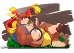Rating: s
ID: 5660191
Date: 2025-06-22 11:40:02 -0400
Status: active
Score: 12
anthro avian banjo-kazooie banjo_(banjo-kazooie) banjo_(instrument) bear belly big_belly black_nose blue_eyes brown_body brown_fur brown_pawpads closed_smile duo fur gloves_(marking) grass green_eyes hi_res holding_banjo kazooie leg_markings lying male mammal markings mouth_closed musical_instrument on_back open_mouth open_smile overweight overweight_anthro overweight_male pache_riggs pawpads plant plucked_string_instrument rareware red_body red_wings signature smile socks_(marking) string_instrument tan_body tan_fur wings yellow_body yellow_wings post #5660191