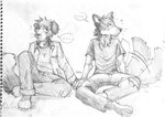 Rating: s
ID: 5645535
Date: 2025-06-16 02:35:59 -0400
Status: active
Score: 6
akatan_art anthro anthro_on_anthro bottomwear canid canine clothed clothing duo ellipsis floppy_ears front_view hand_holding head_tuft jacket male male/male mammal monochrome pants shirt sitting speech_bubble t-shirt tail tail_motion tailwag topwear traditional_media_(artwork) tuft post #5645535