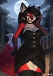 Rating: s
ID: 3837232
Date: 2023-01-27 05:01:51 -0500
Status: active
Score: 181
2021 anthro artist_name biped black_clothing black_dress black_hair black_legwear black_thigh_highs blood blood_on_mouth bodily_fluids breasts building canid canine carmine_(foxovh) cleavage clothed clothing cloud corset countershade_face countershade_fur countershade_legs countershade_thighs countershade_torso countershading digital_media_(artwork) digital_painting_(artwork) dipstick_tail dress female fox foxovh fur hair hand_on_face hi_res inner_ear_fluff legwear licking licking_lips lingerie looking_at_viewer mammal markings moon night outside painting_(artwork) red_body red_eyes red_fur shaded solo standing strapless_clothing strapless_dress tail tail_markings text thigh_highs tongue tongue_out topwear tuft url vampire white_body white_countershading white_inner_ear_fluff white_tail_tip post #3837232