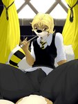 Rating: s
ID: 5405282
Date: 2025-03-01 14:05:43 -0500
Status: active
Score: 1
3:4 anthro bed black_bottomwear black_clothing black_pants blonde_hair blue_eyes bottomwear clothed clothing eyewear furniture glasses hair harry_potter_(series) hi_res hufflepuff looking_at_viewer magic_wand male mammal mustelid necktie on_bed otter pandottermon pants parker_(pandottermon) scarf solo window yellow_curtains yellow_necktie yellow_scarf post #5405282