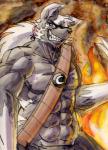Rating: s
ID: 1831330
Date: 2019-03-30 11:30:14 -0400
Status: active
Score: 19
abs anthro biceps canid canine canis claws clothed clothing demon fire grin iratu_elexion looking_at_viewer male mammal mrease muscular muscular_anthro muscular_male painting_(artwork) pecs slightly_damned smile solo traditional_media_(artwork) traditional_painting_(artwork) traditional_watercolor_(artwork) watercolor_(artwork) wolf post #1831330