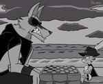 Rating: s
ID: 4617793
Date: 2024-02-23 14:09:08 -0500
Status: active
Score: 15
angry anthro bared_teeth beach bottomwear canid canine canis cape checkers clothed clothing crossed_arms death_(puss_in_boots) domestic_cat dreamworks duo eye_contact facial_markings felid feline felis fluffy hat head_markings headgear headwear hi_res looking_at_another male male/male mammal markings mask_(marking) melee_weapon monochrome outside pants parody playing poncho puss_in_boots_(dreamworks) puss_in_boots_(franchise) rapier sea sitting size_difference sky smile smug standing sword tabby_cat tabzdrawzstuff the_seventh_seal water weapon whiskers wolf post #4617793