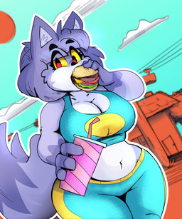 Rating: s
ID: 5766317
Date: 2025-08-09 01:32:02 -0400
Status: active
Score: 2
2023 absurd_res anthro beverage big_breasts black_eyebrows black_nose blue_body blue_fur blue_hair bottomwear breasts building burger canid canine cleavage clothed clothed_anthro clothed_female clothing cloud cloudidoodles container countershading crop_top cup curvy_figure day detailed_background digital_drawing_(artwork) digital_media_(artwork) dipstick_tail drinking_straw eating eating_food eye_through_hair eyebrow_through_hair eyebrows eyelashes female female_anthro fingers food fox fur gloves_(marking) hair hi_res holding_beverage holding_burger holding_container holding_cup holding_food holding_object mammal markings midriff navel outside portrait power_lines pupils purple_body purple_ears purple_fur purple_hair red_pupils roxanne_oxley shirt sky slightly_chubby slightly_chubby_anthro slightly_chubby_female solo tail tail_markings teal_bottomwear teal_clothing teal_topwear three-quarter_portrait topwear translucent translucent_hair utility_pole wide_hipped_anthro wide_hipped_female wide_hips yellow_sclera post #5766317