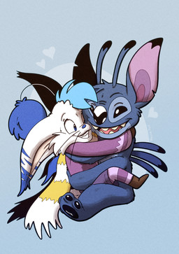 Rating: s
ID: 5685264
Date: 2025-07-04 03:25:37 -0400
Status: active
Score: 3
alien antennae_(anatomy) bat_wings blue_body blue_fur blue_hair boots bottomwear clothing disney erakir_(character) experiment_(lilo_and_stitch) footwear fur hair happy hi_res hug hugging_another ivalician_moogle legwear lilo_and_stitch male membrane_(anatomy) membranous_wings pom_antennae scarf shoes shorts smile smiling_at_another stitch_(lilo_and_stitch) stockings trevor-fox white_body white_fur wings post #5685264