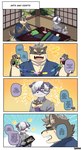 Rating: s
ID: 3431840
Date: 2022-07-06 17:17:07 -0400
Status: active
Score: 15
absurd_res anthro bar_emanata canid canine canis chuurow claws color_coded color_coded_speech_bubble comic conjoined_speech_bubble detailed_background dialogue domestic_dog duo emanata english_text expression_avatar eyebrows four_frame_image fur grey_body grey_fur hair hi_res humor inside lifewonders male male/male mammal moritaka_(tas) name_drop name_in_dialogue paper_chain papercraft scar smile speech_bubble text thick_eyebrows tokyo_afterschool_summoners white_hair yoshito_(tas) post #3431840