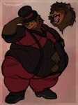 Rating: s
ID: 5559641
Date: 2025-05-09 09:16:37 -0400
Status: active
Score: 12
anthro artist_logo bear belly big_belly brown_bear brown_body brown_fur brown_hair button_(fastener) classy claws clothed clothing covering covering_eyes covering_face facial_scar fur grin hair hat hat_over_eyes headgear headwear hi_res logo love_handles male mammal moobs multiple_poses obese obese_anthro obese_male open_mouth open_smile overweight overweight_anthro overweight_male pose richard_von_smith scar smile smorgasgored snout snout_scar solo standing straining_buttons suspenders teeth thick_thighs tipping_hat tongue top_hat ursine post #5559641