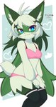 Rating: s
ID: 4759677
Date: 2024-05-03 16:39:17 -0400
Status: active
Score: 200
2024 3_fingers absurd_res accessory anthro bangs bikini black_nose blue_eyes bra breasts clothing female fingers fur generation_9_pokemon green_body green_fur green_hair hair hair_accessory hairband heart_symbol hi_res inner_ear_fluff kryztar legwear looking_at_viewer meowscarada nintendo paws pokemon pokemon_(species) simple_background smile solo swimwear text thigh_highs translated tuft two-piece_swimsuit underwear post #4759677