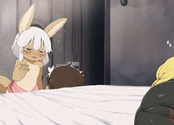Rating: s
ID: 5662366
Date: 2025-06-23 11:07:10 -0400
Status: active
Score: 85
2025 anthro bed biped blonde_hair blush bottomwear brown_body brown_fur brown_hair clothed clothed_anthro clothed_female clothing dagasi detailed_background duo_focus eyebrows female fur furniture group hair hi_res human humanoid made_in_abyss male mammal nanachi narehate on_bed open_mouth open_smile sleeping smile trio white_hair post #5662366