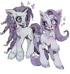 Rating: s
ID: 5598988
Date: 2025-05-26 03:30:42 -0400
Status: active
Score: 7
1_horn accessory blue_eyes blue_eyeshadow bodily_fluids bracelet clone confusion cubic_zirconia curled_tail curly_hair cutie_mark digital_media_(artwork) digital_painting_(artwork) duo ear_piercing ear_ring equid equine eyeshadow fan_character female feral fetlocks friendship_is_magic fur furgonomics grin hair hasbro heart_symbol hi_res horn interrobang jewelry looking_at_another makeup mammal my_little_pony mythological_creature mythological_equine mythology neck_ribbon necklace p0nyplanet painting_(artwork) piercing purple_hair purple_tail rarity_(mlp) ribbons ring_piercing smile smiling_at_another sweat tail tail_accessory tail_ribbon unicorn white_body white_fur post #5598988
