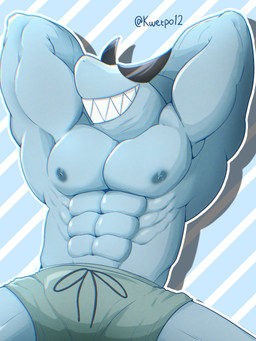 Rating: s
ID: 3468026
Date: 2022-07-25 20:52:21 -0400
Status: active
Score: 31
3:4 abs anthro blue_body clothing eyewear fish flexing grin half-length_portrait hands_behind_head hi_res kwetpo12 male marine monotone_body mr._jawsum muscular muscular_anthro muscular_male omori_(game) portrait shark sharp_teeth smile solo sunglasses swimming_trunks swimwear teeth post #3468026