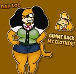 Rating: s
ID: 3190943
Date: 2022-02-22 23:47:43 -0500
Status: active
Score: 19
absurd_res angry animal_crossing anthro anthrofied big_breasts black_ears breasts brown_background canid canine canis clothed clothing cross-popping_vein crossgender crossover dialogue domestic_dog duck_hunt duck_hunt_dog duo english_text female fur grin hands_on_hips hi_res huntress_(lewdewott) isabelle_(animal_crossing) lewdewott looking_at_viewer mammal nintendo one_eye_closed orange_body orange_fur shadow shih_tzu simple_background smile text thick_thighs toy_dog wide_hips wink post #3190943