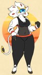 Rating: s
ID: 5591706
Date: 2025-05-22 21:32:34 -0400
Status: active
Score: 13
absurd_res anthro athletic_wear blue_eyes breasts felid female fur generation_7_pokemon glowing glowing_eyes hi_res legendary_pokemon lion looking_at_viewer mammal mane navel nerdyreindeer nintendo pantherine pokemon pokemon_(species) sky_background smile solgaleo solo thick_thighs white_body white_fur white_mane wide_hips post #5591706