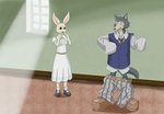 Rating: s
ID: 2539835
Date: 2020-12-23 06:27:29 -0500
Status: active
Score: 15
2020 anthro beastars belt bottomwear bottomwear_around_legs canid canine canis clothed clothing clothing_around_legs collared_shirt countershade_face countershading domestic_rabbit dress dress_shirt duo dwarf_rabbit female fur grey_body grey_fur haru_(beastars) height_reduction hi_res lagomorph legoshi_(beastars) leporid looking_at_another looking_at_self looking_down male male/female mammal multicolored_body multicolored_fur necktie oryctolagus oversized_clothing pants pants_around_legs rabbit school_uniform scs-g3-n17 shirt shocked shrinking size_transformation sleeves_past_wrists standing tan_body tan_countershading tan_fur topwear transformation two_tone_body two_tone_fur uniform vest white_body white_fur wolf post #2539835