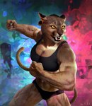Rating: s
ID: 4360928
Date: 2023-10-19 07:49:34 -0400
Status: active
Score: 91
3d_(artwork) abs abstract_background anthro athletic_wear bra clothing cougar digital_media_(artwork) digital_painting_(artwork) ear_piercing felid feline female flexing gauged_ear hi_res imminent_punch mammal muscular muscular_anthro muscular_arms muscular_female muscular_thighs open_mouth painting_(artwork) panties photobashing photorealism piercing realistic_anthro sharp_teeth solo sports_bra teeth underwear venjiiart yellow_eyes post #4360928