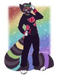 Rating: s
ID: 3584622
Date: 2022-09-24 00:04:35 -0400
Status: active
Score: 9
absurd_res ailurid akatsuki anthro big_ears bottomwear clothing collar fizzy-dog hand_on_hip hat headgear headwear hi_res male mammal multicolored_tail pants pinup pose rainbow rainbow_collar rainbow_tail razumi red_panda smile solo sweatshirt tail white_fingers white_toes post #3584622