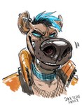 Rating: s
ID: 5488732
Date: 2025-04-07 14:42:10 -0400
Status: active
Score: 19
ambiguous_gender anthro azure_(weredog) blue_hair clothing digital_drawing_(artwork) digital_media_(artwork) ear_piercing fishnet_clothing glistening glistening_nose hair hyena mammal piercing simple_background sketchysnoot solo weredog_(company) white_background post #5488732