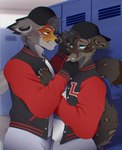 Rating: s
ID: 5571631
Date: 2025-05-14 12:47:01 -0400
Status: active
Score: 21
2025 5_fingers absurd_res against_container against_locker against_surface anthro anthro_on_anthro artist_name backwards_hat biped black_clothing black_jacket black_nose black_topwear blue_eyes bottomwear brown_body brown_eyebrows brown_fur canid canine cheek_tuft chin_grab clothed clothed_anthro clothed_male clothing container countershade_face countershading dark_hair detailed_background digital_drawing_(artwork) digital_media_(artwork) dipstick_ears dipstick_fingers duo ear_markings eye_contact eyebrows facial_markings facial_tuft fangs felid feline fingerpads fingers fur grey_body grey_eyebrows grey_fur grey_hair hair hand_on_chest hat head_markings headgear headwear hi_res inside interlocked_fingers iris jacket jock leopard leopard_spots letterman_jacket locker looking_at_another male male/male male_anthro mammal markings monotone_clothing multicolored_body multicolored_clothing multicolored_ears multicolored_fur orange_eyes pantherine pants pawpads portrait pupils red_clothing red_jacket red_topwear retractable_claws shirt short_hair smile snow_leopard spots standing tail teeth text three-quarter_portrait topwear tuft two_tone_clothing watermark whisker_spots whiskers white_bottomwear white_clothing white_pants xangya post #5571631