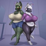 Rating: s
ID: 4300120
Date: 2023-09-18 19:07:18 -0400
Status: active
Score: 43
1:1 2023 4_toes 5_fingers absurd_res anthro arm_markings arrow_marking big_breasts black_bottomwear black_clothing black_pants black_visor blue_bottomwear blue_clothing blue_shorts bottomwear breasts clothing countershade_fur countershade_torso countershading crop_top duo elevig_(protogen) exposure_variation eyeliner eyes_closed feet female female_(lore) female_anthro fingers front_view fur green_body green_eyeliner green_eyes green_face green_fur grey_body grey_fur hair happy hazard_symbol heart_symbol hi_res huge_breasts inside johnmarten leg_markings looking_at_another machine makeup markings mature_female midriff neck_tuft nipple_outline pants protogen purple_background purple_clothing purple_eyeliner purple_eyes purple_face purple_shirt purple_topwear radiation_symbol shirt shorts side_by_side simple_background smile standing symbol tail tail_markings tank_top tinny_(delta.tri) toes topwear tuft white_clothing white_hair white_shirt white_tank_top white_topwear post #4300120