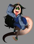 Rating: s
ID: 2253419
Date: 2020-05-12 11:16:57 -0400
Status: active
Score: 17
1_eye 2018 5_fingers ata_(anaid) big_eyes big_tail biped black_body black_hair black_sclera black_skin black_tongue blue_clothing blue_coat blue_outerwear blue_topwear clothed clothing coat cyclops dark_body dark_skin dipstick_tail eyelashes female fingers footwear fully_clothed gesture gloves_(marking) green_eyes grey_background hair hand_gesture hi_res humanoid light_body light_skin long_hair long_tail long_tongue longtailclops looking_at_viewer markings monster_girl_(genre) multicolored_body multicolored_skin multicolored_tail multicolored_tongue noseless one_leg_up open_mouth open_smile outerwear pale_skin pink_tongue raised_leg sharp_teeth shoes simple_background smile sneakers solo standing tail tail_markings tailclops_(species) tan_body tan_skin teeth tongue topwear two_tone_body two_tone_skin two_tone_tail two_tone_tongue v_sign zambiie post #2253419