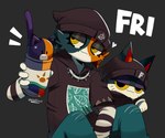 Rating: s
ID: 5293697
Date: 2025-01-07 17:03:30 -0500
Status: active
Score: 118
2022 absurd_res animal_crossing anthro artist_name beanie bottomwear calico_cat clothed clothed_anthro clothed_female clothed_male clothing crossover digital_drawing_(artwork) digital_media_(artwork) domestic_cat duo emanata epic_games eyelashes felid feline felis female female_anthro fingers fortnite front_view fully_clothed fully_clothed_anthro fully_clothed_female fully_clothed_male fur furgonomic_hat furgonomic_headwear furgonomics glistening_eyelids half-closed_eyes hat headgear headwear hi_res holding_object male male/female mammal meow_skulls mistakeharvest mouth_closed multicolored_body multicolored_face multicolored_fur narrowed_eyes nintendo noseless pants punchy_(animal_crossing) shirt simple_background sitting size_difference smile smirk text topwear yellow_eyes yellow_sclera post #5293697