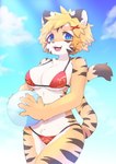 Rating: s
ID: 3448629
Date: 2022-07-15 15:48:10 -0400
Status: active
Score: 61
2022 5_fingers anthro bikini blonde_hair blue_eyes breasts brown_body brown_fur claws cleavage clothed clothing digital_media_(artwork) fangs felid female female_anthro finger_claws fingers fuo_(hanadaiteol) fur hair hanadaiteol hi_res holding_object kemono looking_at_viewer mammal multicolored_body multicolored_fur multicolored_tail open_mouth pantherine portrait short_hair solo swimwear tail teeth three-quarter_portrait tiger tongue two-piece_swimsuit white_body white_fur yellow_body yellow_fur post #3448629