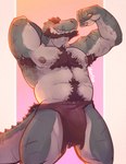 Rating: s
ID: 3769764
Date: 2022-12-24 16:33:49 -0500
Status: active
Score: 110
2020 absurd_res anthro armpit_hair beard belly_hair blush body_hair bottomwear brown_hair chest_hair clothed clothing countershading crocodile crocodilian digital_media_(artwork) eyes_closed facial_hair flexing flexing_bicep green_body green_scales grin hair hand_behind_head hi_res loincloth male musclegut muscular nipples non-mammal_hair non-mammal_nipples pose reptile scales scalie scar signature simple_background smile solo tail tail_ridge tan_body tan_scales thrastor_(xeoniios) topless topless_anthro topless_male vein veiny_muscles xeoniios post #3769764