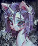 Rating: s
ID: 5596337
Date: 2025-05-24 23:48:02 -0400
Status: active
Score: 23
1_horn ambient_arthropod ambient_butterfly ambient_insect arthropod bloodshot_eyes blue_eyes blue_eyeshadow bodily_fluids butterfly crying digital_media_(artwork) digital_painting_(artwork) equid equine eye_bags eyeshadow female feral flower friendship_is_magic fur hair hasbro hi_res horn insect lepidopteran makeup mammal my_little_pony mythological_creature mythological_equine mythology p0nyplanet painting_(artwork) plant purple_hair raining rarity_(mlp) sad short_hair solo tears unicorn watermark wet wet_body wet_fur wet_hair white_body white_fur post #5596337
