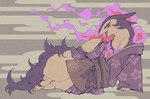 Rating: s
ID: 4724278
Date: 2024-04-16 11:29:29 -0400
Status: active
Score: 106
abstract_background ambiguous_gender asian_clothing batten12 bedroom_eyes blue_body blue_fur clothed clothing cloud_pattern east_asian_clothing feral fire fluffy fluffy_tail fur generation_8_pokemon half-closed_eyes hi_res hisuian_form hisuian_typhlosion hisuian_typhlosion_tranquil_tea_house japanese_clothing kasumi_pattern kimono lounging lying mehajiki narrowed_eyes nintendo obi on_side open_mouth open_smile pokemon pokemon_(species) pokemon_cafe_remix red_eyes regional_form_(pokemon) seductive smile solo tail tan_body tan_fur thick_thighs post #4724278